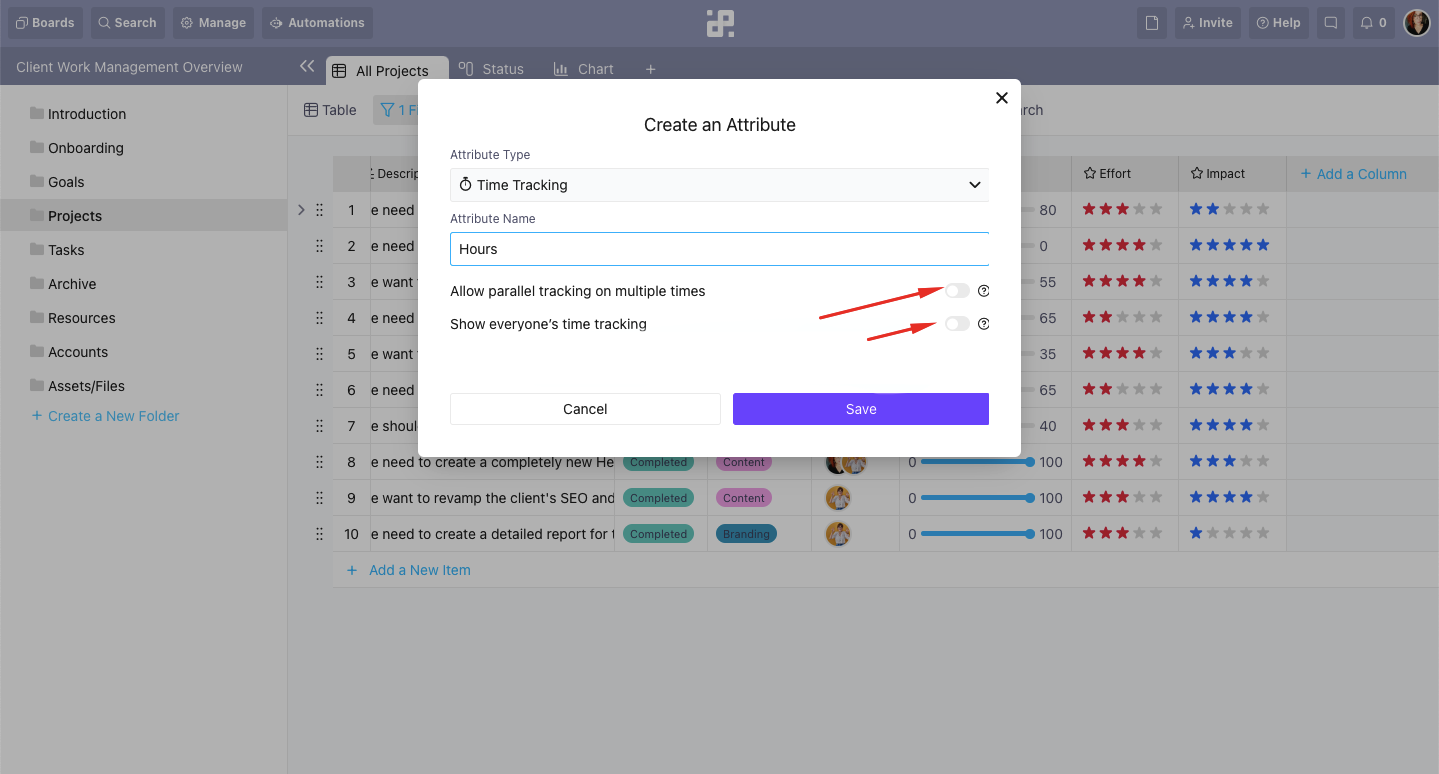 Infinity Time tracking